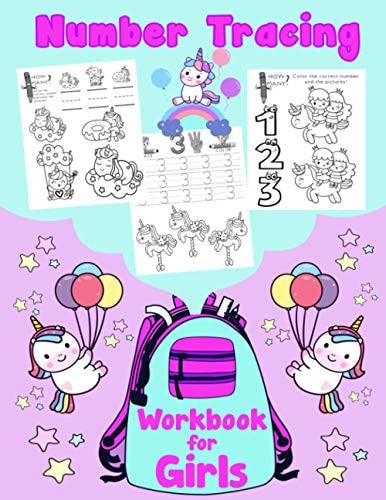 Number Tracing: Workbook for Girls Numbers Practice Workbook for Preschoolers and Kids Ages 3-5