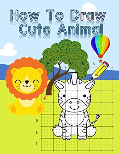 How To Draw Cute Animal: How to Draw Books for Kids - Grid Method, Easy Step to Draw Image