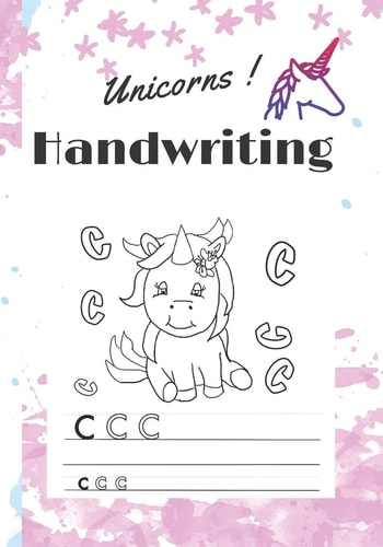 Unicorns Handwriting Workbook for Kids, Alphabet and Coloring Book, Unicorns