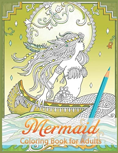 Mermaids Coloring Book Stress Relieving Designs for Adults Relaxation