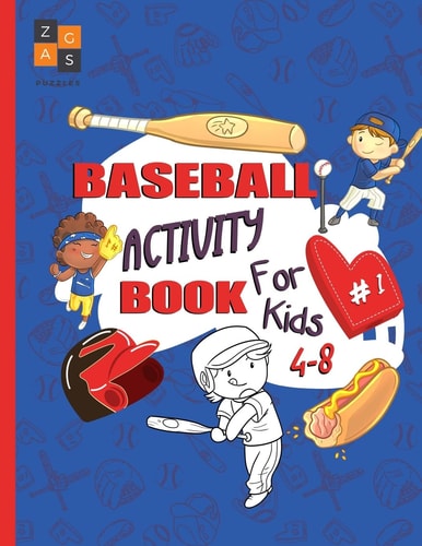Baseball Activity Book for Kids 4-8 Baseball Gift for Kids Age 4 and Up