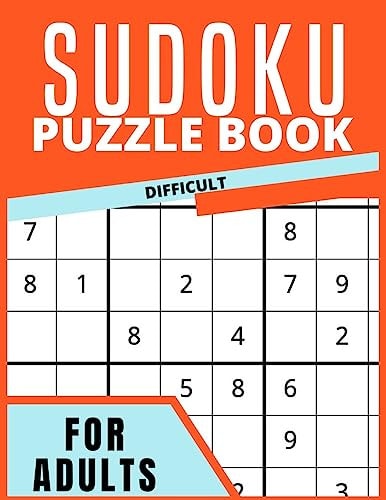 Difficult Sudoku Puzzle Book For Adults Large Print Activity Game Book For Adults