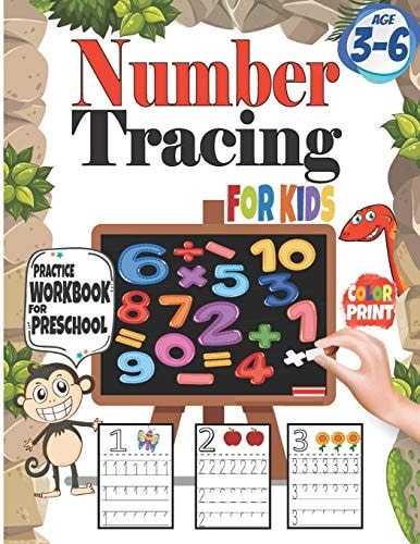 Number Tracing for Kids Practice Workbook for Preschool Age 3-6: Color Print
