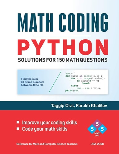 Math Coding 150 Questions with Solutions for PYTHON PROGRAMMING