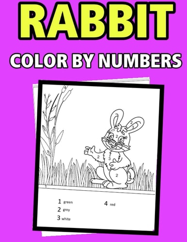 Rabbit Color by Numbers Coloring Book for Kids Ages 4-8