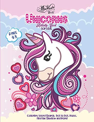 Unicorns Activity Book for Kids Coloring, Word Search, Dot to Dot, Maze and More - Ages 4-8