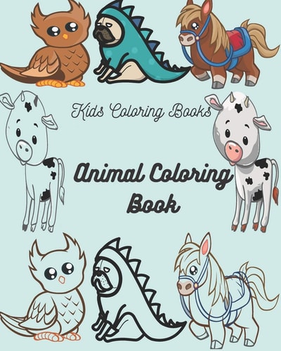 Kids Coloring Books Animal Coloring Book For Kids Aged 3-10 51 Page 8×10