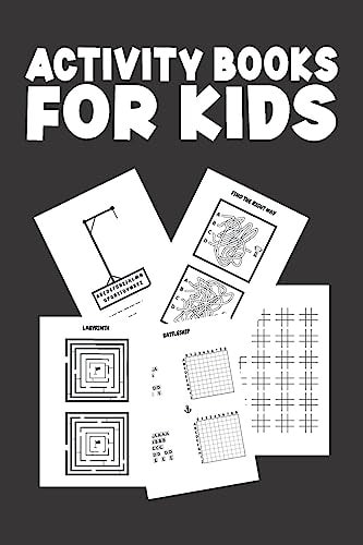 Activity Books for Kids BIG ACTIVITY BOOK with Solutions for Kids, Tracing Game, Find the Single One, Four in a Row, Tic Tac Toe, Hangman, Dots and Boxes, Labyrinth, Find the Same Sized, Battleship