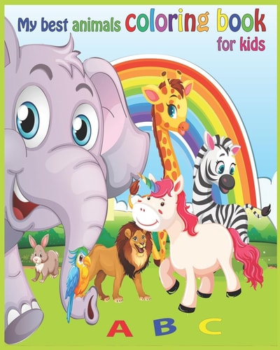 My Best Animals Coloring Book for Kids Animals Coloring Book/ Notebook Gift, 52 Pages 8x10 Soft Cover.
