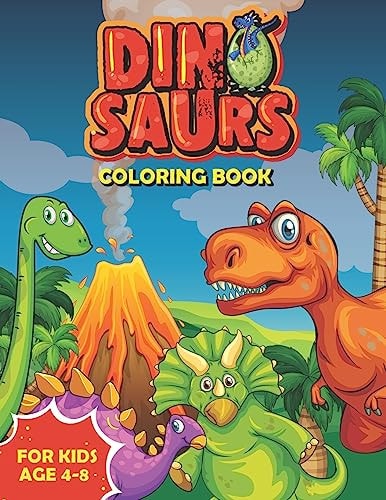Dinosaur Coloring Book for Kids. Fantastic Dinosaur Gift for Dinosaur Lover Age 4-8