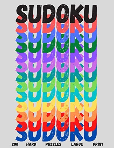 Sudoku 200 Hard Puzzles Large Print: Puzzle Book With Solutions Included Numbers Activity Book For Adults Seniors Sudoku Lover Gift