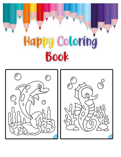 Happy Coloring Book Great Gift for Boys & Girls - Dinosaur Coloring Book for Kids Animals, Shapes Big Activity Workbook for Kids & Toddlers