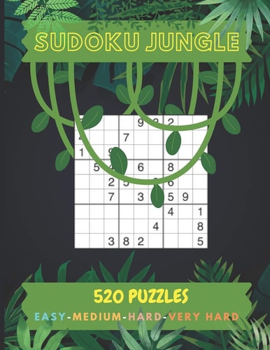 Sudoku Jungle Puzzle Book 500 Puzzles (Easy to Very Hard) Train Your Brain.
