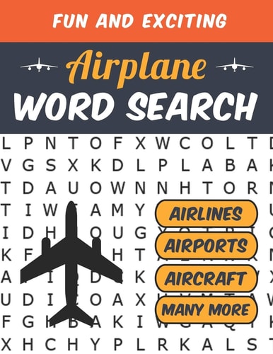 Airplane Word Search Airline Pilot Gifts Aviation Themed Puzzles for Adults