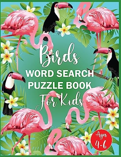 Birds Word Search Puzzle Book For Kids Ages 4-6