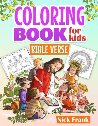 Bible Verse Coloring Books for Kids Inspiring Verses with Animals and Figures for Children, Girls, and Boys. Activity Book Perfect Gift