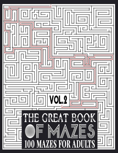 The Great Book of Mazes 100 Mazes for Adults Vol.2: Great Way for Relaxing, Stress Relief and Having Fun. Complex Maze Books Adults. Challenging Puzzle, Tough Mazes. 8.5 X 11