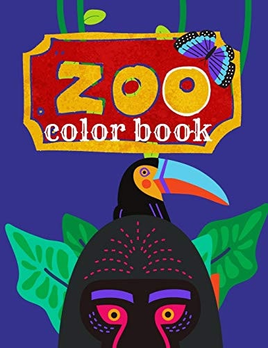 Zoo Color Book A Jumbo Children Coloring Book with 30 Large Pages .Animals Color and Vocabulary. Boys and Girls, Kids Coloring Books Ages 3-6