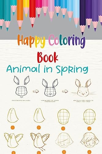Happy Animals Coloring Book Funny Coloring Book For Animals Lovers