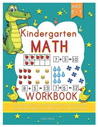 Kindergarten Math Workbook Kindergarten and 1st Grade Workbook Age 5 - 7 - Early Reading and Writing, Numbers 0-20, Addition and Subtraction Activities Worksheets (Homeschooling Activity Books 1)