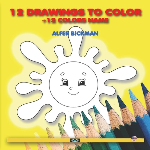 12 Drawings to Color + 12 Colors Name