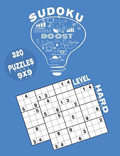 Sudoku Level Hard 320 Puzzles: For Adult Puzzles With Solutions 9x9 Grid Size 8.5 X 11 161 Pages Matte Finish