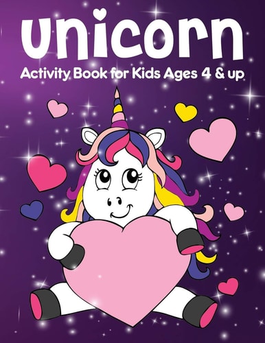 Unicorn Activity Book for Kids Ages 4 & Up Coloring Unicorn, Maze, Talk Game, Crossword, Guess