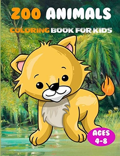 Zoo Animals Coloring Book for Kids Ages 4-8 Learn Fun Facts, Practice Handwriting and Color Hand Drawn Illustrations/30 Unique Animal Desings