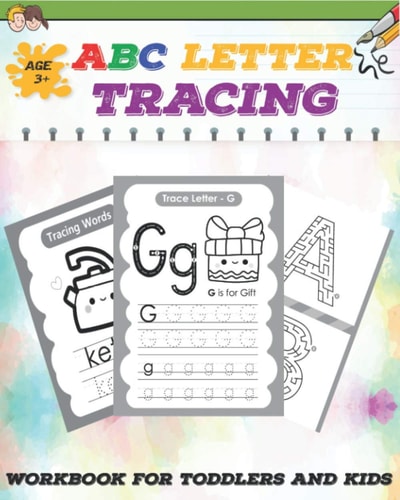 ABC Letter Tracing Workbook for Toddlers and Kids Ages 3-5 Activity Book for Practice Alphabet Writing Coloring Activities and Maze Puzzle Game Included