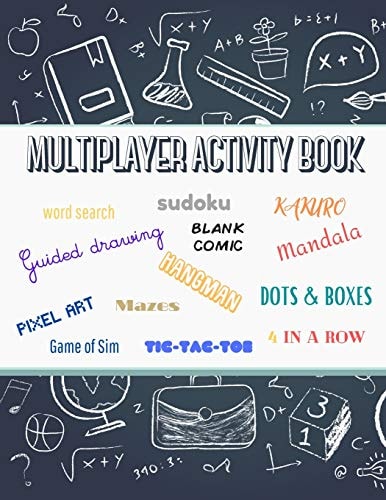 Multiplayer Activity Book Word Search, Sudoku, Kakuro, Blank Comic, Mandala, Guided Drawing, Hangman, Dots and Boxes, Mazes and Many More Activites