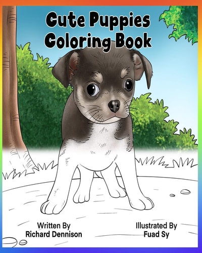 Cute Puppies Coloring Book A Simple Coloring Book for Young Children.