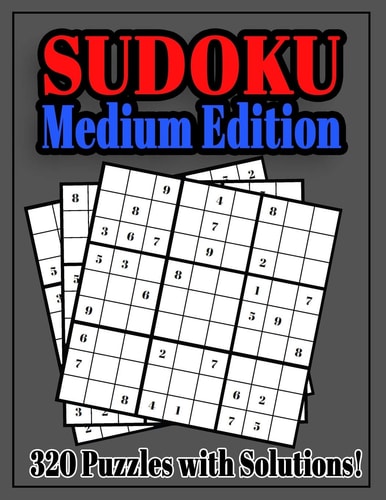 Sudoku Medium Edition Sudoku Puzzle for Adults, 320 Puzzle, Puzzle Book, Sudoku Puzzle for Kids, Large Book, Brain Workout, Sudoku for Intermediate, Warm Up for Experts