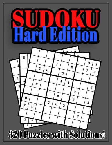 Sudoku Hard Edition Sudoku Puzzle for Adults, 320 Challenging Tough Puzzle Book, Sudoku Puzzle for Kids, Large Book, Brain Workout, Sudoku for Experts