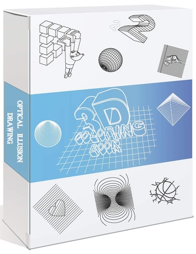 3D Coloring Book, Optical Illusion Drawing How to Color 3D Optical Illusion_A Cool Coloring Guide for Adults, Olders Kids, Teens, Teachers and Students_3D Illusion Drawing, 8.5"*11" 78 Pages