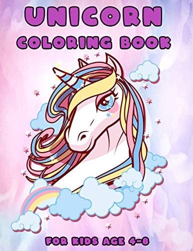 UNICORN COLORING BOOK for Kids Age 4-8 8.5x11 in 50 Individual Designs