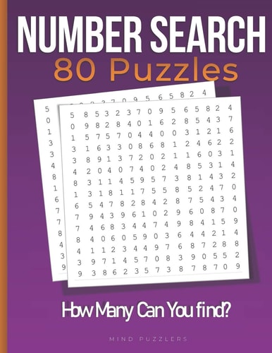 Number Search Search and Find Number Puzzle Activity Book for Adults