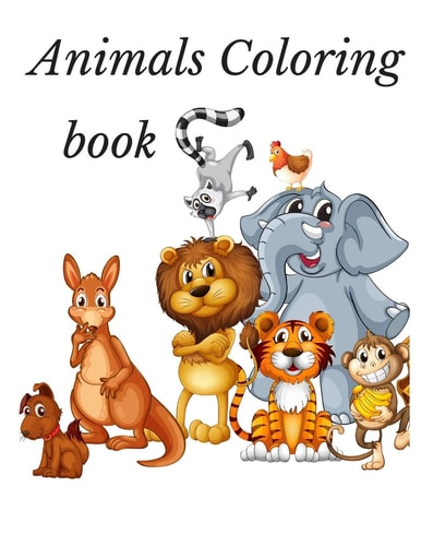 Animals Coloring Book 2020 Hight-quality Black&white Animals Coloring Book for Kids Ages 2-5.Toddler ABC Animals Coloring Book