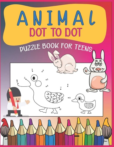 Animal Dot To Dot Puzzle Book For Teens