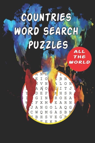 Countries Word Search Puzzles All the World 6x9' 100 Pages Word Search Book Puzzle for Kids Age 8 Up and Adults, Educational Notebook in Matt Cover