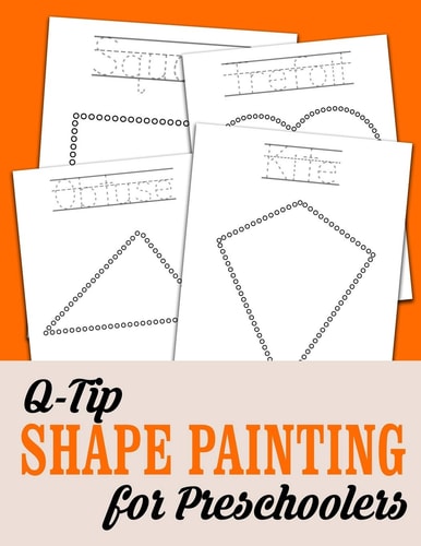 Q-Tip Shape Painting For Preschoolers Fine Motor Learning Coloring Book Shapes Q Tip Painting Visual Learning For Preschool