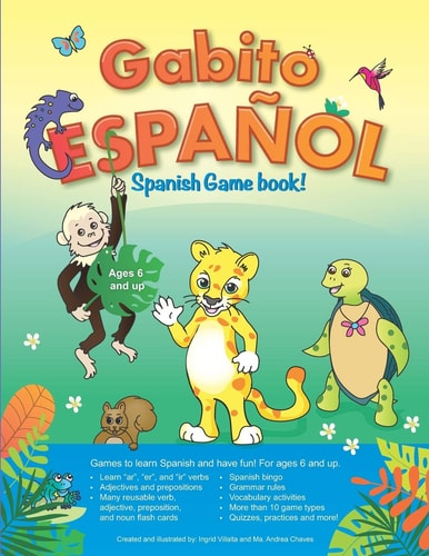 Gabito Español Bilingual Spanish Game Book Reusable Games and Activities for Ages 6 and Up