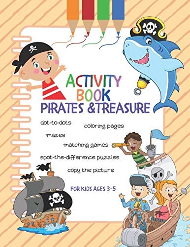 Activity Book Pirates & Treasure For Kids Ages 3-5