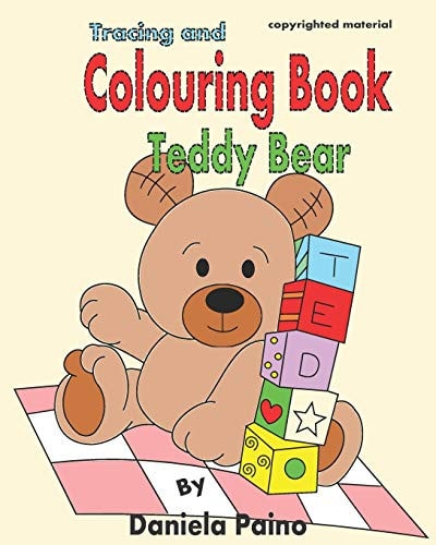Colouring Book Teddy Bear . Tracing and Colouring Book Teddy Bear.