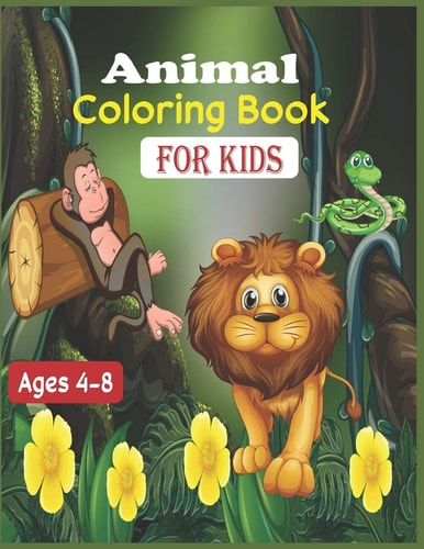 Animal Coloring Book For Kids Ages 4-8 30 Cute Unicorn, Llama, Sloth, Cat and Others Animals to Color