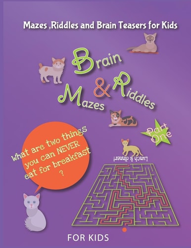 Mazes, Riddles and Brain Teasers for Kids, Fun and Challenging Mazes Book for Kids Books for Smart Kids Size 8,5x11 Inches