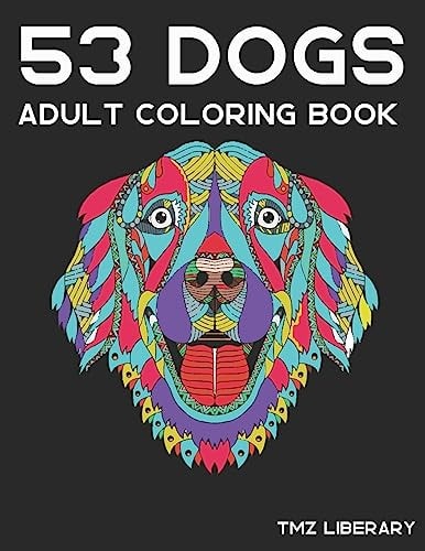 53 Dogs Adult Coloring Book Dog Mandalas Coloring Book for Adult, Patterns For Relaxation, Fun, and Stress Relief, A4 Format.