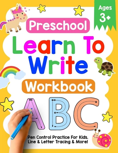 Preschool Learn To Write Workbook Pen Control Practice For Kids. Line & Letter Tracing Ages 3-5