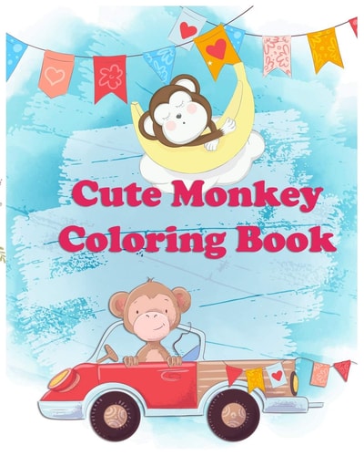 Cute Monkey Coloring Book