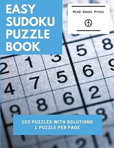 Easy Sudoku Puzzle Book 102 Puzzles With Solutions in One Puzzle Per Page Large Print