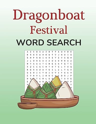 Dragonboat Festival Word Search Large Print Puzzle Book for Duan Wu Jie with Solutions Included